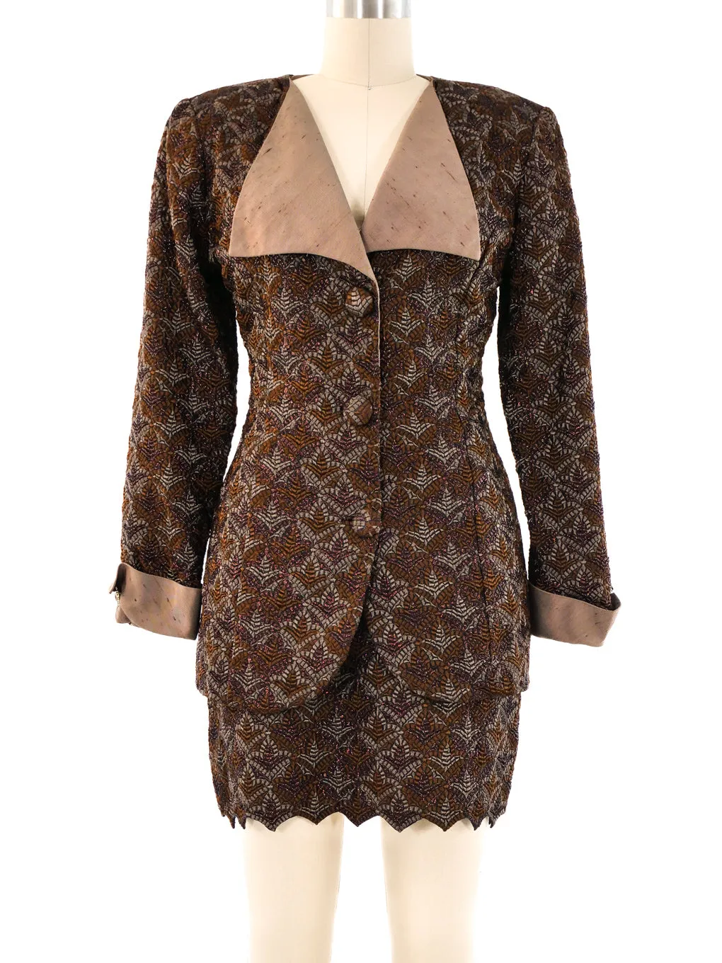 Guy Laroche Brocade Skirt Suit