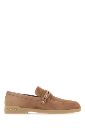 Valentino Garavani Antiqued Pink Suede Leisure Flows Loafers
